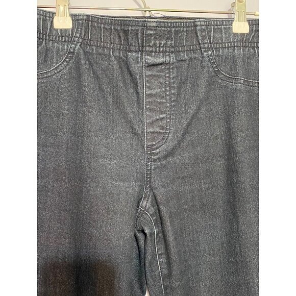 Chico's Pull On Elastic Waist Demin Jeans with Faux Front Pockets Size 1 - Picture 2 of 12